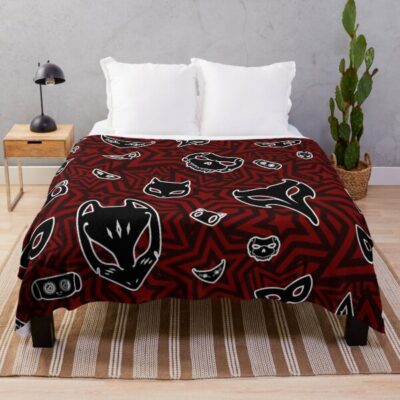 Persona 5 Phantom Thieves Mask Pattern Throw Blanket